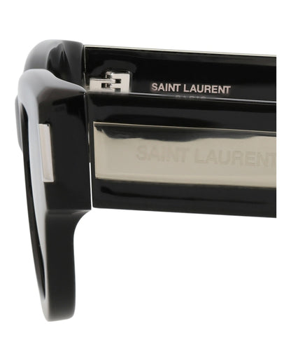 Saint Laurent Cat Eye-Frame Recycled Acetate Sunglasses BLACK CRYSTAL GREY (SL573-30014070-001)