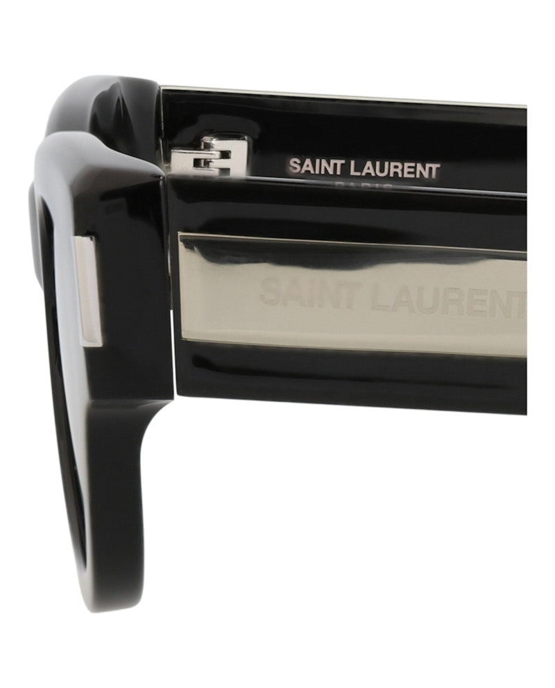 Saint Laurent Cat Eye-Frame Recycled Acetate Sunglasses BLACK CRYSTAL GREY (SL573-30014070-001)