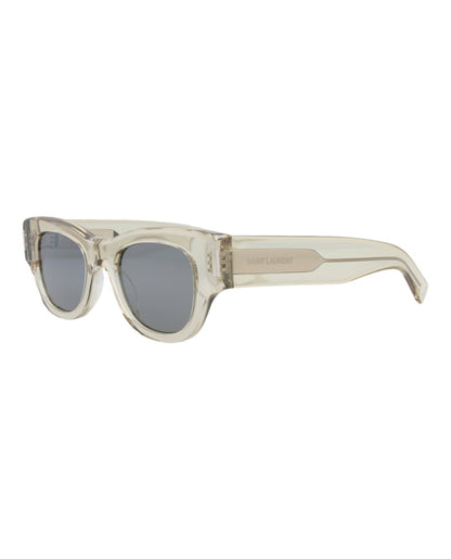 Saint Laurent Cat Eye-Frame Recycled Acetate Sunglasses Beige Beige Silver (SL573-30014070-003)