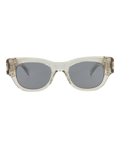 Saint Laurent Cat Eye-Frame Recycled Acetate Sunglasses Beige Beige Silver (SL573-30014070-003)