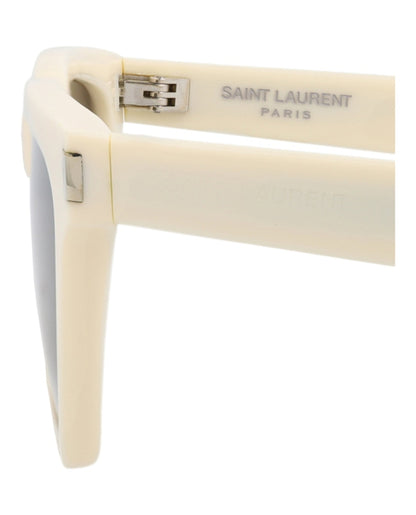 Saint Laurent Cat Eye-Frame Recycled Acetate Sunglasses Ivory Ivory Grey (SL462SULPI-30011402-018)