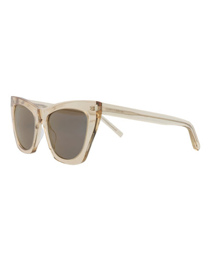 Saint Laurent Cat Eye-Frame Recycled Acetate Sunglasses Nude Nude Copper (SL214KATE-30002632-023)