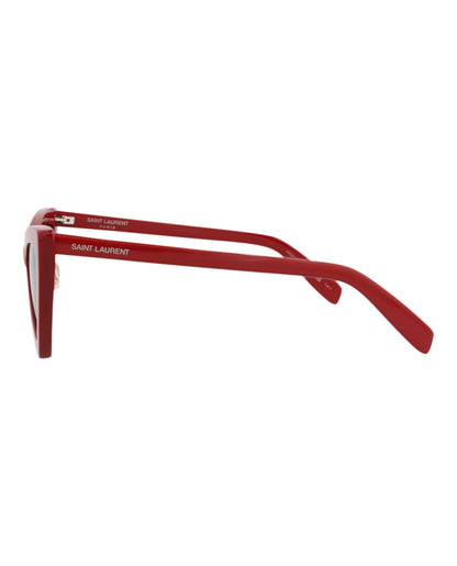 Saint Laurent Cat Eye-Frame Recycled Acetate Sunglasses Red Red Grey (SL207JERRY-30002309-008)