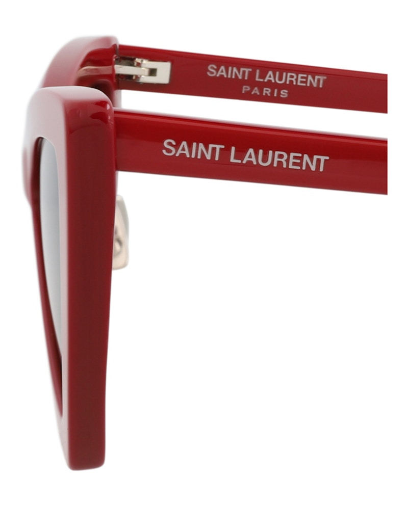 Saint Laurent Cat Eye-Frame Recycled Acetate Sunglasses Red Red Grey (SL207JERRY-30002309-008)