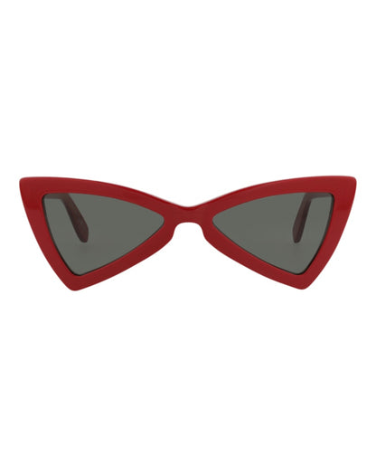 Saint Laurent Cat Eye-Frame Recycled Acetate Sunglasses Red Red Grey (SL207JERRY-30002309-008)
