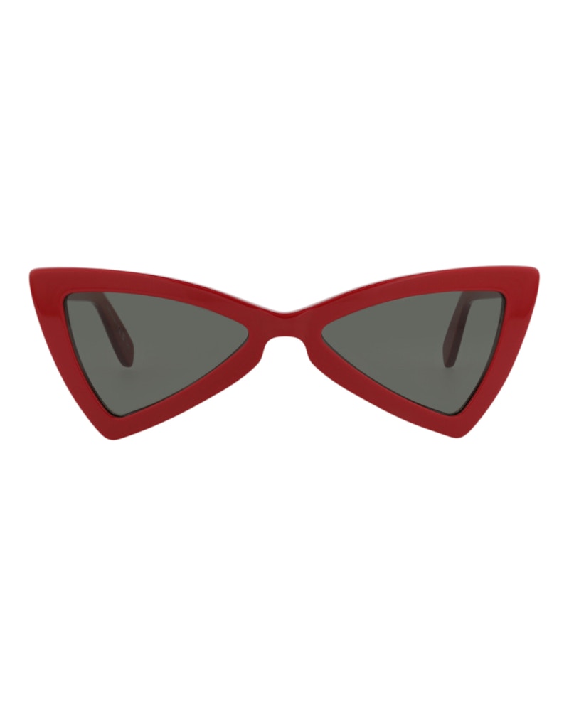 Saint Laurent Cat Eye-Frame Recycled Acetate Sunglasses Red Red Grey (SL207JERRY-30002309-008)