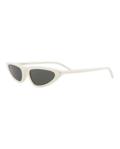 Saint Laurent Cat Eye-Frame Recycled Acetate Sunglasses White White Grey (SL703-30015705-003)