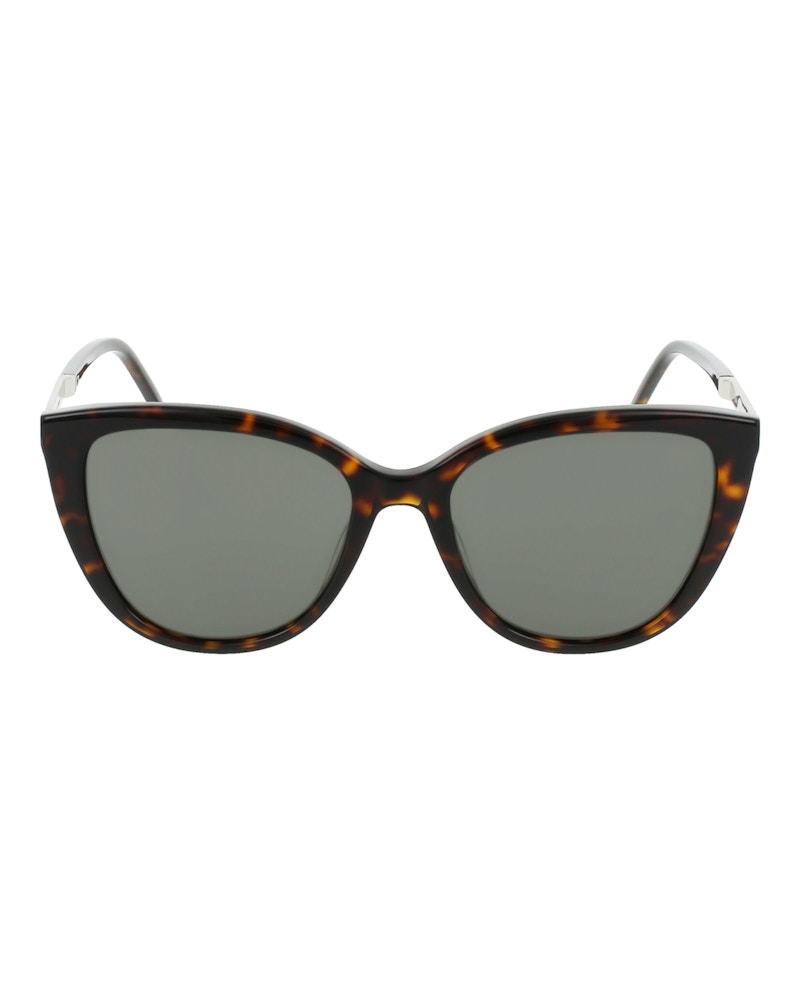 Saint Laurent Cat Eye Sunglasses Havana Silver Grey (SLM70-30009623-003)
