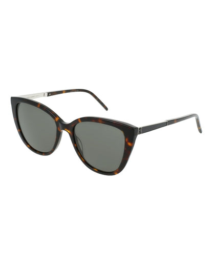 Saint Laurent Cat Eye Sunglasses Havana Silver Grey (SLM70-30009623-003)