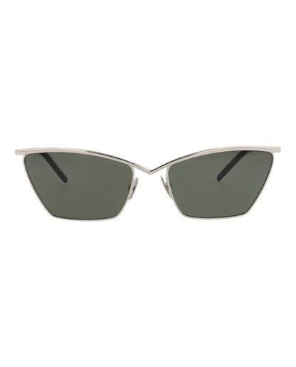 Saint Laurent Cat Eye Sunglasses Silver Silver Grey (SL637-30014745-002)