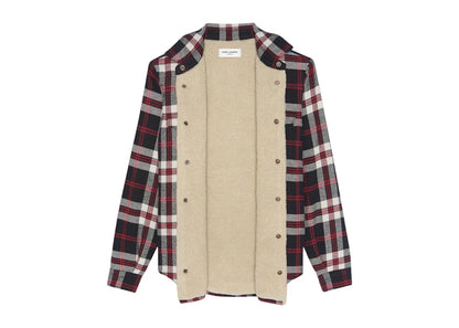 Saint Laurent Checked Vintage Sherling Shirt Red/Black/White