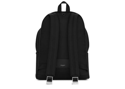 Saint Laurent City Canvas Backpack Canvas Silver-tone Black