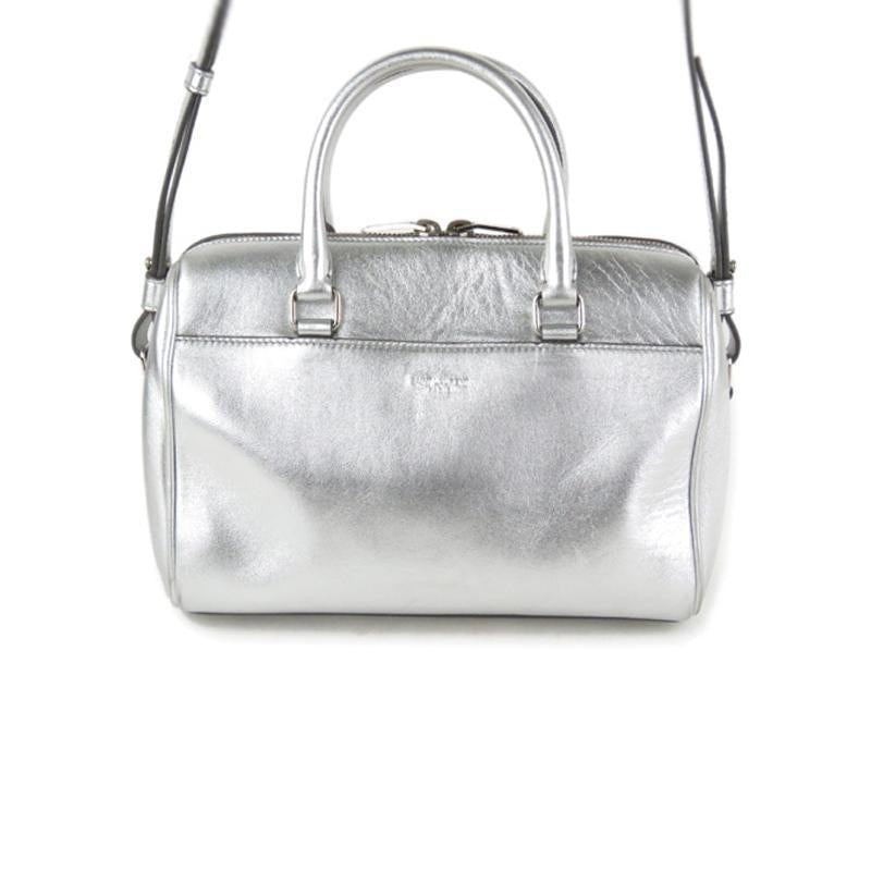 Saint Laurent Classic Sac Shoulder Bag Duffle Mini Metallic Silver