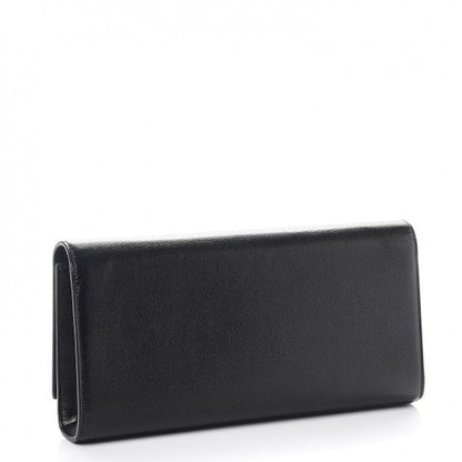 Saint Laurent Kate Clutch Grain De Poudre Gold-tone Black