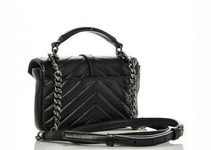 Saint Laurent College Chain Wallet Matelasse Hearts Black/Multicolor