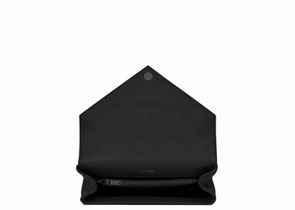 Saint Laurent College Matelasse Lambskin Black-tone Large Black