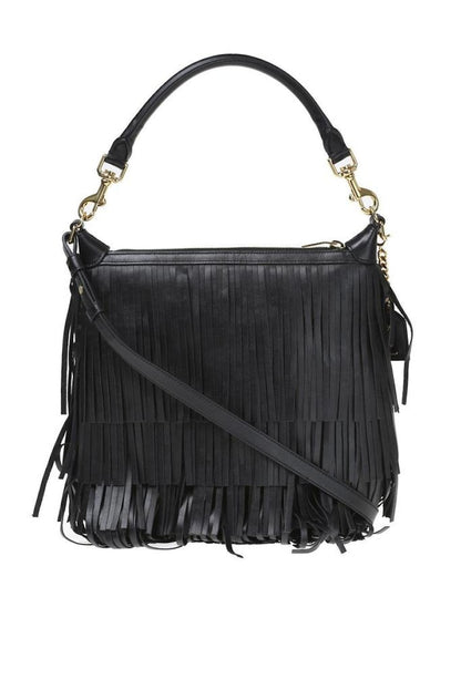 Saint Laurent Emmanuelle Hobo Bag Fringe Small Black