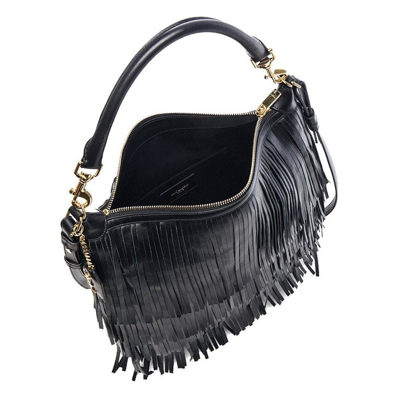 Saint Laurent Emmanuelle Hobo Bag Fringe Small Black