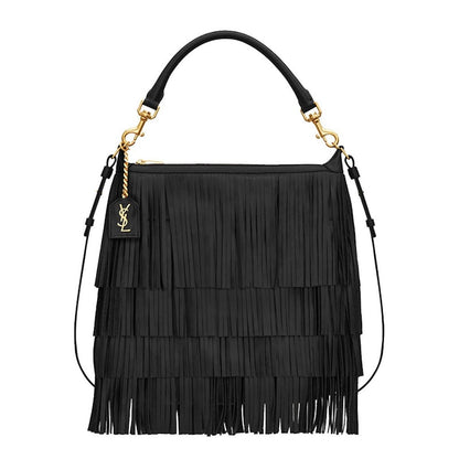 Saint Laurent Emmanuelle Hobo Bag Fringe Small Black