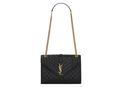 Saint Laurent Envelope Bag Medium Matelasse Leather Noir