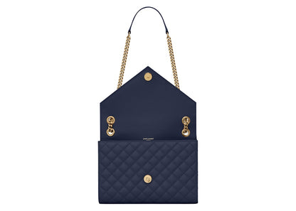 Saint Laurent Envelope Bag Medium Mix Matelasse Marine