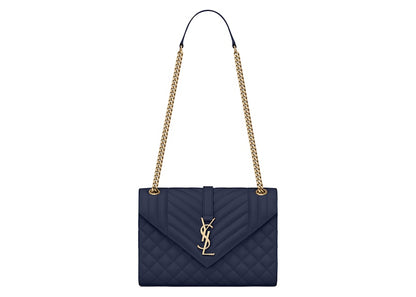 Saint Laurent Envelope Bag Medium Mix Matelasse Marine