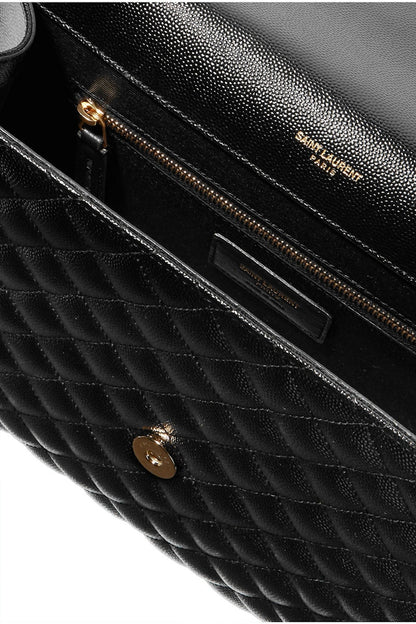 Saint Laurent Envelope Grain de Poudre Large Black