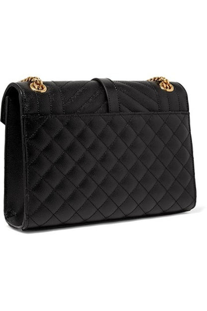 Saint Laurent Envelope Medium Bag Grain de Poudre Black