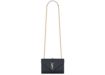 Saint Laurent Envelope Grain de Poudre Small Black