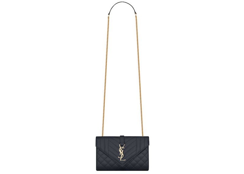 Saint Laurent Envelope Grain de Poudre Small Black