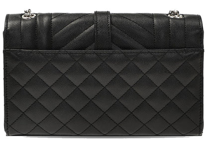 Saint Laurent Envelope Quilted Shoulder Bag Black