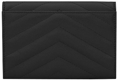 Saint Laurent Envelope Wallet Matelasse Grain de Poudre Small Black