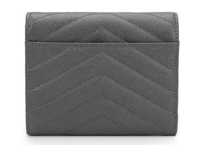 Saint Laurent Flap Wallet Monogram Gray