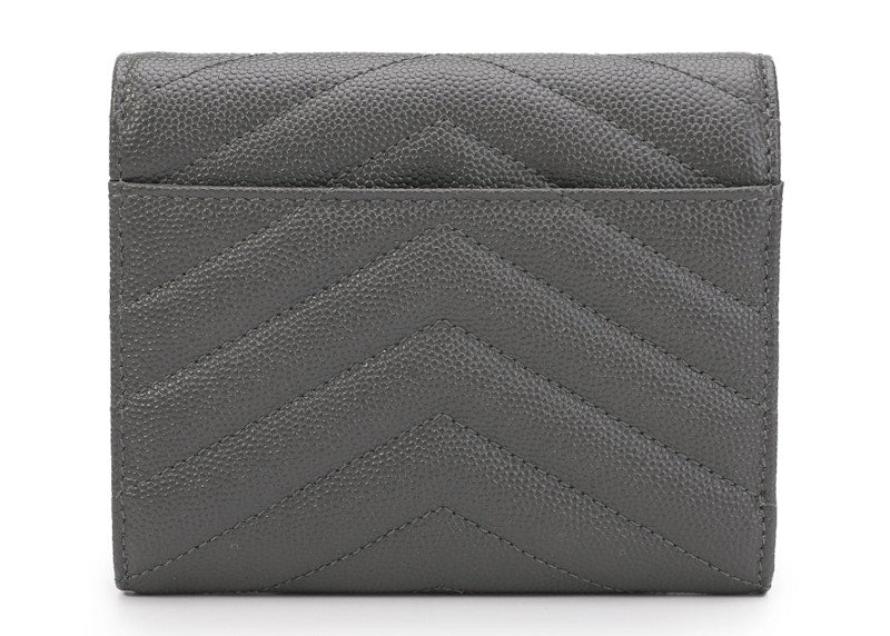 Saint Laurent Flap Wallet Monogram Gray