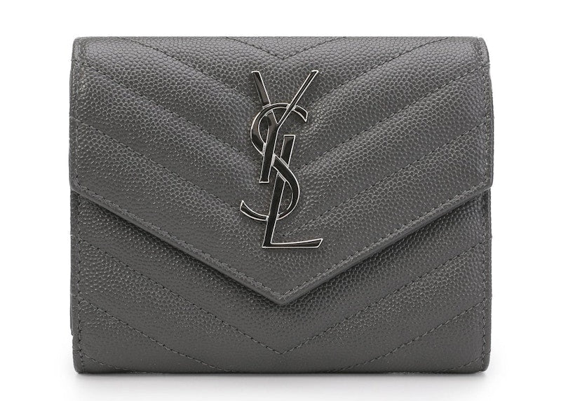 Saint Laurent Flap Wallet Monogram Gray