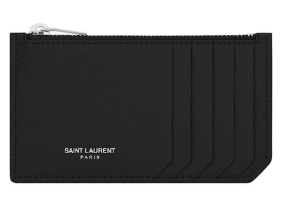 Saint Laurent 5 Fragments Pouch Card Case Grained Leather Black