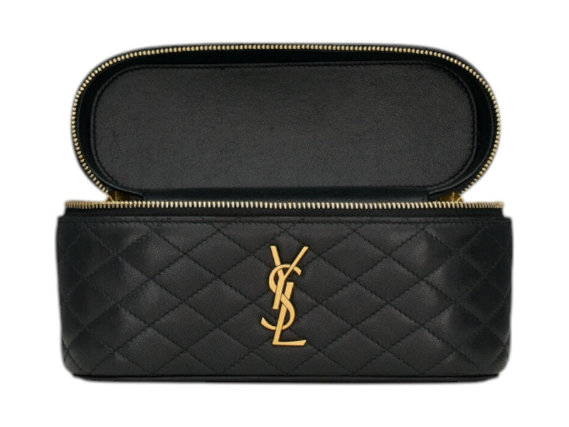 Saint Laurent Gaby Lambskin Vanity Bag Black