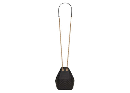 Saint Laurent Joe Mini Bucket Bag In Quilted Lambskin Leather Black