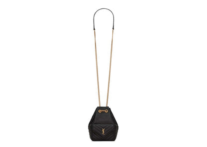 Saint Laurent Joe Mini Bucket Bag In Quilted Lambskin Leather Black