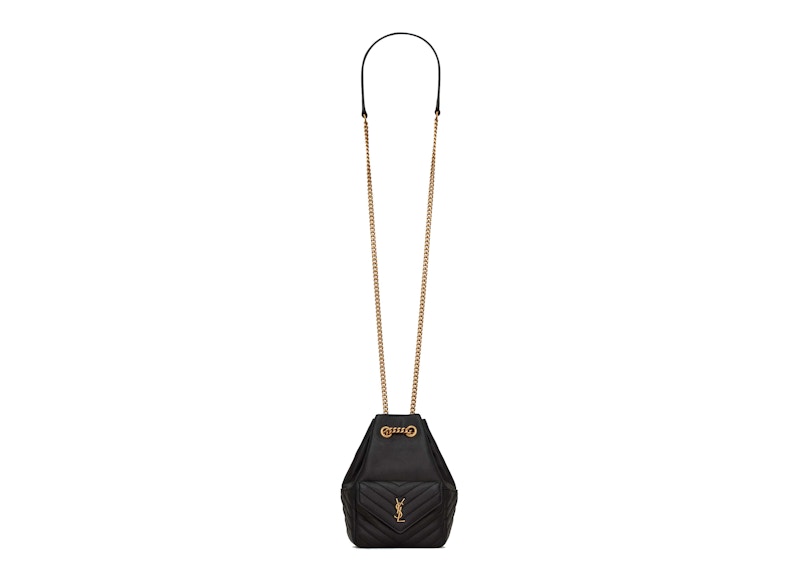 Saint Laurent Joe Mini Bucket Bag In Quilted Lambskin Leather Black