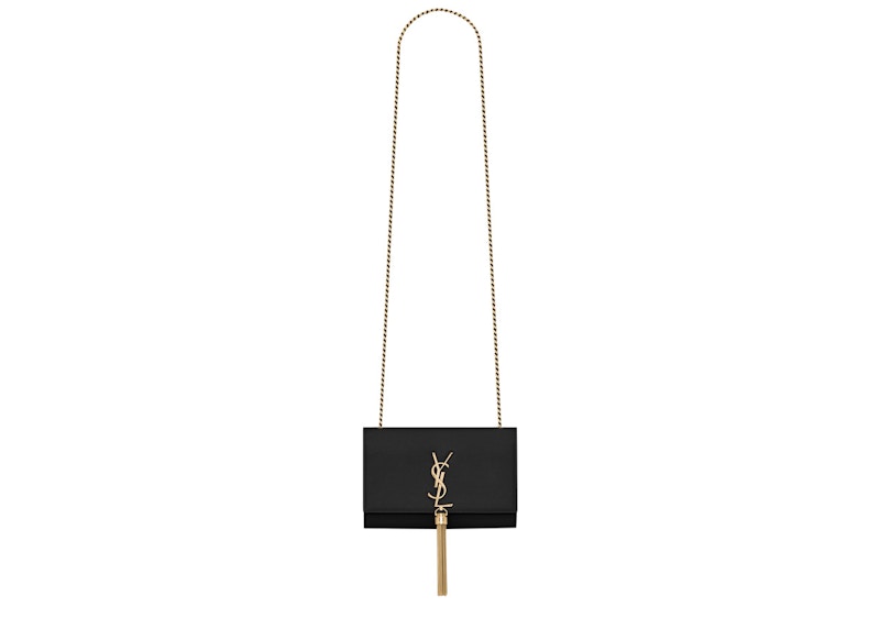 Saint Laurent Kate Bag Grain De Poudre Embossed Leather Gold-tone Small Black