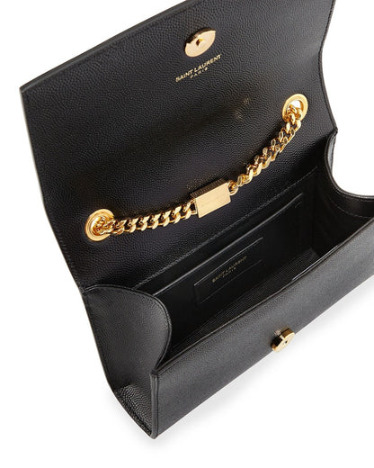 Saint Laurent Kate Crossbody YSL Pebbled Black