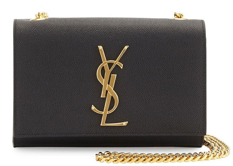 Saint Laurent Kate Crossbody YSL Pebbled Black
