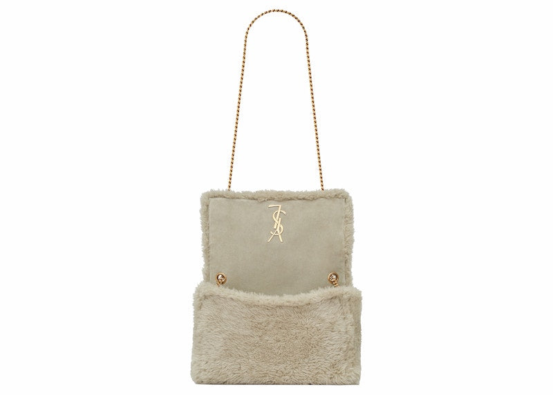 Saint Laurent Kate Supple/Reversible Suede Chain Bag Medium Clay