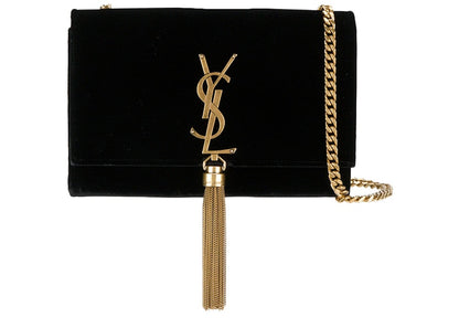 Saint Laurent Kate Tassel Wallet on Chain Tassel Black