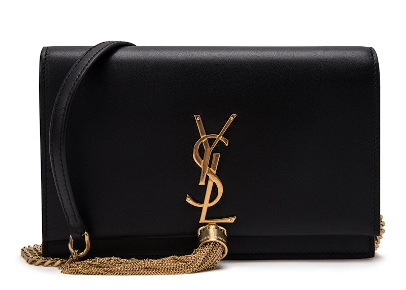Saint Laurent Kate Wallet on Chain Tassel Black