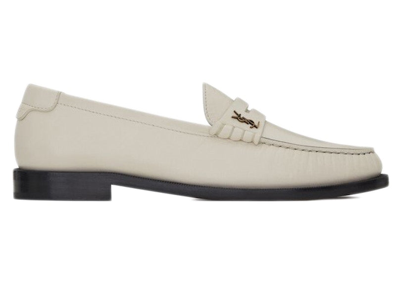 Saint Laurent LE Loafer Penny Slippers Pearl
