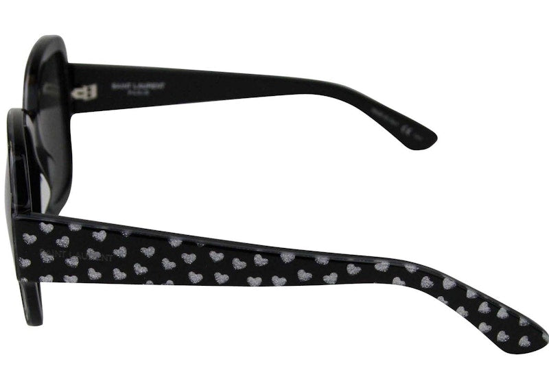 Saint Laurent Large Sunglasses Black/Silver Hearts (447690-1088-807363490)