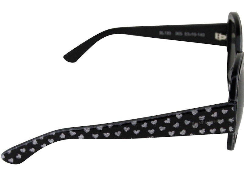 Saint Laurent Large Sunglasses Black/Silver Hearts (447690-1088-807363490)