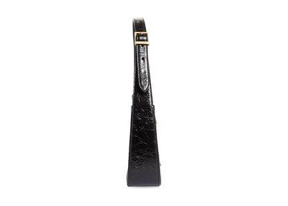 Saint Laurent Le 5 A 7 Croc Embossed Leather Hobo Black